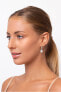 Elegant silver earrings with pearl and zircons EA87