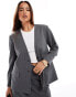 Фото #1 товара JDY collarless pinstripe blazer co-ord in grey