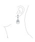 ფოტო #2 პროდუქტის Art Deco Style Wedding Clear AAA Cubic Zirconia Double Halo Large Teardrop CZ Statement Dangle Chandelier Earrings For Women Bridal Party Silver Plated