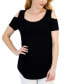 Women's Short Sleeve Scoop-Neck Cold-Shoulder Top, Created for Macy's