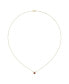 Cushion Garnet Gemstone Round Natural Diamond 14K Yellow Gold Birthstone Necklace