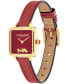 ფოტო #2 პროდუქტის Women's Cass Signature Horse and Carriage Red Leather Strap Watch, 22mm