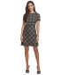 Фото #1 товара Women's Plaid Ponté-Knit Short-Sleeve Dress