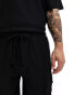 ONLY & SONS plisse cargo short co-ord in black