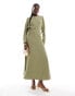 Фото #1 товара ASOS DESIGN high neck asym seam maxi dress khaki