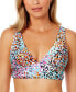 Women's Printed V-Neck Banded Bikini Top