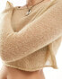 Фото #6 товара Something New X Chloe Frater open cropped knit top in beige