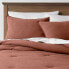 Фото #1 товара Full/Queen Space Dyed Cotton Linen Comforter & Sham Set Cognac - Threshold