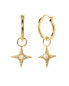 ფოტო #2 პროდუქტის Women's Stellar Star Hoop Earrings