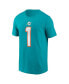 Men's Tua Tagovailoa Aqua Miami Dolphins Player Name and Number T-shirt