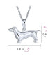 ფოტო #3 პროდუქტის BFF Best Friend Dachshund Puppy Pet Hot Dog Pendant Necklace For Women For .925 Sterling Silver 18 Inch