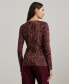 ფოტო #2 პროდუქტის Women's Paisley Stretch Cotton Long-Sleeve Tee