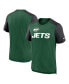 ფოტო #4 პროდუქტის Men's Heathered Green, Heathered Black New York Jets Color Block Team Name T-shirt