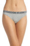 Фото #1 товара Calvin Klein 177752 Womens Cotton Thong Underwear Grey Heather Size Large