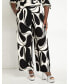 Plus Size Printed Wide Leg Pant