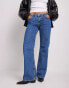 NA-KD low waist straight leg jeans in mid blue