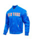 ფოტო #4 პროდუქტის Men's Blue New York Rangers Classic Satin Full-Snap Jacket