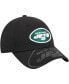 Men's Black New York Jets Top Visor 9FORTY Adjustable Hat