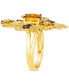 ფოტო #3 პროდუქტის Cinnamon Citrine (1-3/8 ct. t.w.) & Diamond (3/8 ct. t.w.) Leaf Cluster & Bee Statement Ring in 14k Gold