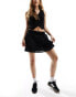 Фото #3 товара Cotton On mini boho tiered skirt with lace trim in black