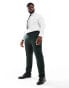 Фото #2 товара ASOS DESIGN slim wool blend suit trousers in bottle green herringbone