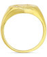 ფოტო #3 პროდუქტის Cubic Zirconia Crescent Moon & Star Signet Ring in 14k Gold-Plated Sterling Silver