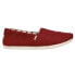 Фото #1 товара TOMS Alpargata Heritage Solid Slip On Womens Red Flats Casual 10015766T