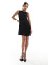 Фото #3 товара ASOS DESIGN low back satin mini dress with ties in black