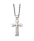 Фото #1 товара Chisel brushed Triple Layer Cross Pendant Rope Chain Necklace