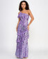 Фото #1 товара Juniors' Sequin Embellished Tiered Asymmetric Gown