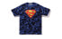 BAPE x DC Superman 联名款 迷彩钻石短袖T恤 男女同款 蓝迷彩 送礼推荐 / Футболка BAPE x DC Superman T 1F23-109-979