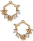 ფოტო #1 პროდუქტის Gold-Tone Crystal & Flower Open Stud Earrings
