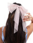 DesignB London organza hair bow in pale pink