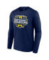 Фото #2 товара Men's Navy Michigan Wolverines College Football Playoff 2023 National Champions Logo Long Sleeve T-shirt