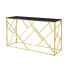 Фото #1 товара Gold Glass Console Table, 55" Sturdy Metal Frame, Black Tempered Glass Top