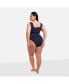 Фото #3 товара Plus Size Essential High Waist Bikini Bottom - Navy