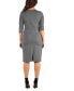 ფოტო #2 პროდუქტის Women's Three Quarter Sleeve Knee Length Wrap Dress