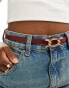 ASOS DESIGN chain link waist and hip jeans belt in red