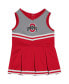 ფოტო #3 პროდუქტის Girls Infant Scarlet Ohio State Buckeyes Time For Recess Cheer Dress