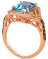 Blue Topaz (3-1/2 ct. t.w.) & Diamond (5/8 ct. t.w.) Statement Ring in 14k Rose Gold