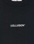 COLLUSION Unisex t-shirt with flame logo print in black