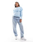 Pieces knitted frill jumper in baby blue