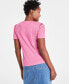 ფოტო #2 პროდუქტის Women's Gathered-Sleeve Crewneck T-Shirt, Created for Macy's