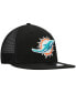 Фото #3 товара Men's Black Miami Dolphins Shade Trucker 9Fifty Snapback Hat