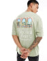 ASOS DESIGN oversized t-shirt in light green with scenic back print Зеленый, XS - Chest 36 - фото #3