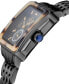 ფოტო #2 პროდუქტის Women's Bari Tortoise Swiss Quartz Black Stainless Steel Watch 30mm x 34mm