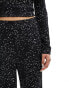 Фото #6 товара Pieces high waisted wide leg trousers co-ord in black paint splatter print