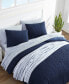 Point Harbor Embossed 3 Piece Duvet Cover Set, Full/Queen