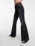 Stradivarius Tall low rise flare jean in black