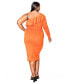 ფოტო #3 პროდუქტის Plus Size Val Ruffled Bodycon Dress